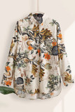 Sexy Floral Turndown Collar Tops
