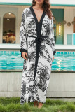 Vintage Vacation Geometric Print Bandage Swimwears Cover Up