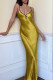 Sexy Solid Frenulum Backless V Neck One Step Skirt Dresses