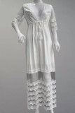 Sexy Vacation Solid Lace Tassel V Neck A Line Dresses