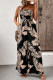 Casual Vintage Floral Sequins Strapless Loose Jumpsuits