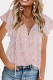 Casual Print Patchwork Frenulum V Neck Tops