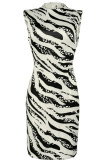 Sexy Striped Contrast Half A Turtleneck Wrapped Skirt Dresses