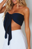 Sexy Party Solid Strap Design Strapless Tops