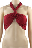 Sexy Party Solid Strap Design Strapless Tops