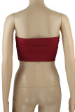 Sexy Party Solid Strap Design Strapless Tops