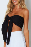 Sexy Party Solid Strap Design Strapless Tops