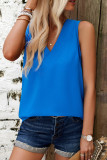 Daily Simplicity Solid V Neck Tops
