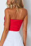 Sexy Party Solid Strap Design Strapless Tops
