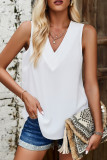 Daily Simplicity Solid V Neck Tops