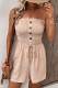 Casual Solid Frenulum Buttons Strapless Loose Rompers