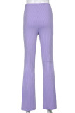 Casual Simplicity Solid Make Old High Waist Speaker Solid Color Bottoms