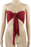 Sexy Party Solid Strap Design Strapless Tops