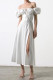 Elegant Solid Frenulum Slit Off the Shoulder Irregular Dress Dresses