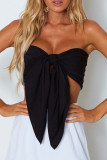 Sexy Party Solid Strap Design Strapless Tops