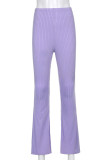 Casual Simplicity Solid Make Old High Waist Speaker Solid Color Bottoms