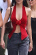 Sexy Solid Backless Halter Tops