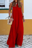 Casual Solid Patchwork O Neck Sleeveless Dress Dresses