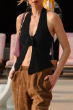 Sexy Solid Backless Halter Tops