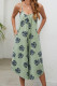 Casual Vintage Floral Pocket Asymmetrical U Neck Loose Jumpsuits