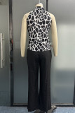 Casual Geometric Print Without Belt Halter Sleeveless Two Pieces(No Belt)