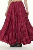 Elegant Solid Fold Loose High Waist Type A Solid Color Bottoms