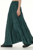 Elegant Solid Fold Loose High Waist Type A Solid Color Bottoms