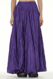 Elegant Solid Fold Loose High Waist Type A Solid Color Bottoms