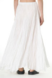 Elegant Solid Fold Loose High Waist Type A Solid Color Bottoms