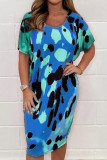 Casual Animal Print Print U Neck Printed Dress Short Sleeve Dress