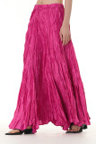 Elegant Solid Fold Loose High Waist Type A Solid Color Bottoms