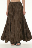Elegant Solid Fold Loose High Waist Type A Solid Color Bottoms