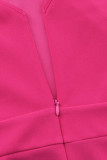 Work Elegant Solid With Bow U Neck Pencil Skirt Dresses