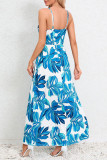 Sexy Vacation Floral Backless V Neck Printed Dress Dresses