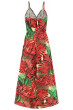Sexy Vacation Floral Backless V Neck Printed Dress Dresses