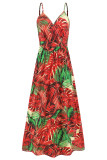 Sexy Vacation Floral Backless V Neck Printed Dress Dresses