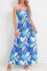 Sexy Vacation Floral Backless V Neck Printed Dress Dresses