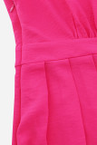Sweet Solid Fold Asymmetrical With Bow Oblique Collar Irregular Dress Dresses