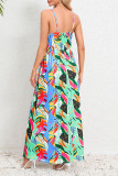 Sexy Vacation Floral Backless V Neck Printed Dress Dresses