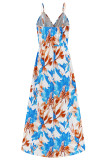 Sexy Vacation Floral Backless V Neck Printed Dress Dresses