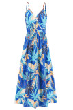 Sexy Vacation Floral Backless V Neck Printed Dress Dresses