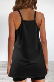 Casual Solid Pocket V Neck Sleeveless Two Pieces