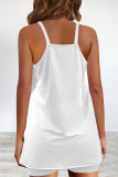 Casual Solid Pocket V Neck Sleeveless Two Pieces