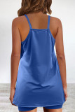 Casual Solid Pocket V Neck Sleeveless Two Pieces