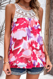 Elegant Floral Patchwork O Neck Tops