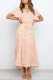 Elegant Print Flowers Frenulum V Neck A Line Dresses