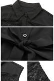 Elegant Solid Lace Turndown Collar One Step Skirt Dresses