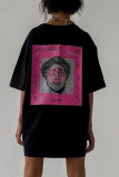 Casual Figure Print O Neck T-Shirts