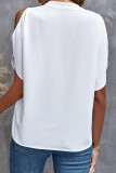 Elegant Solid Patchwork V Neck Tops
