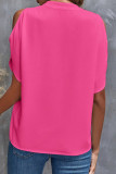Elegant Solid Patchwork V Neck Tops